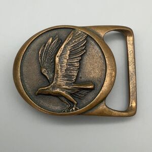 1979 Tech Ether Guild Inc. Solid Brass Osprey Belt Buckle Artist Signed Todd